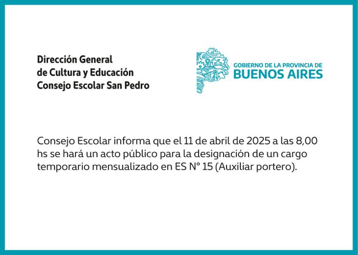 Consejo escolar - Designación de cargo temporario