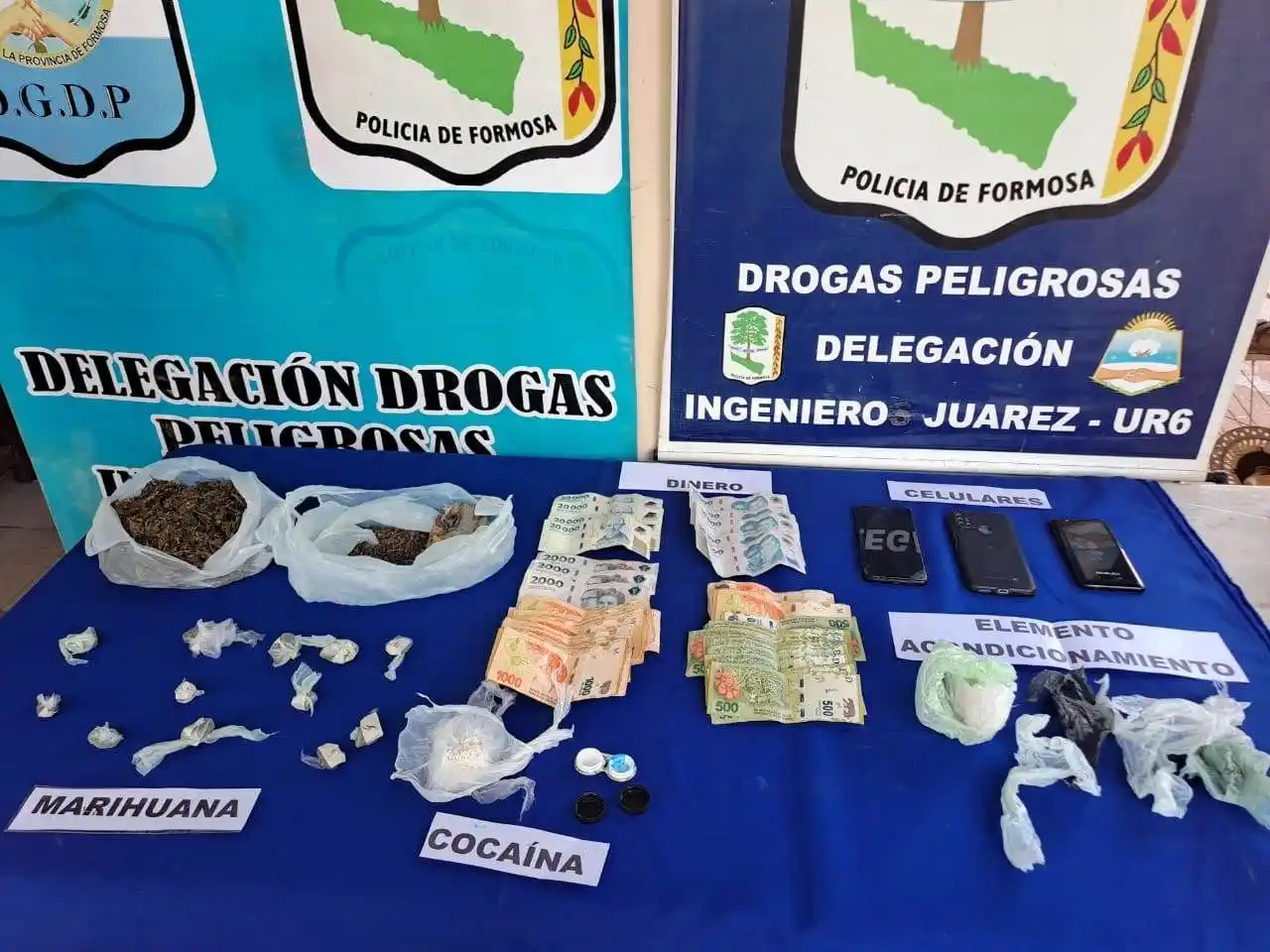 Anulan otro centro de distribución de 
drogas en Ingeniero Juárez, dos detenidos