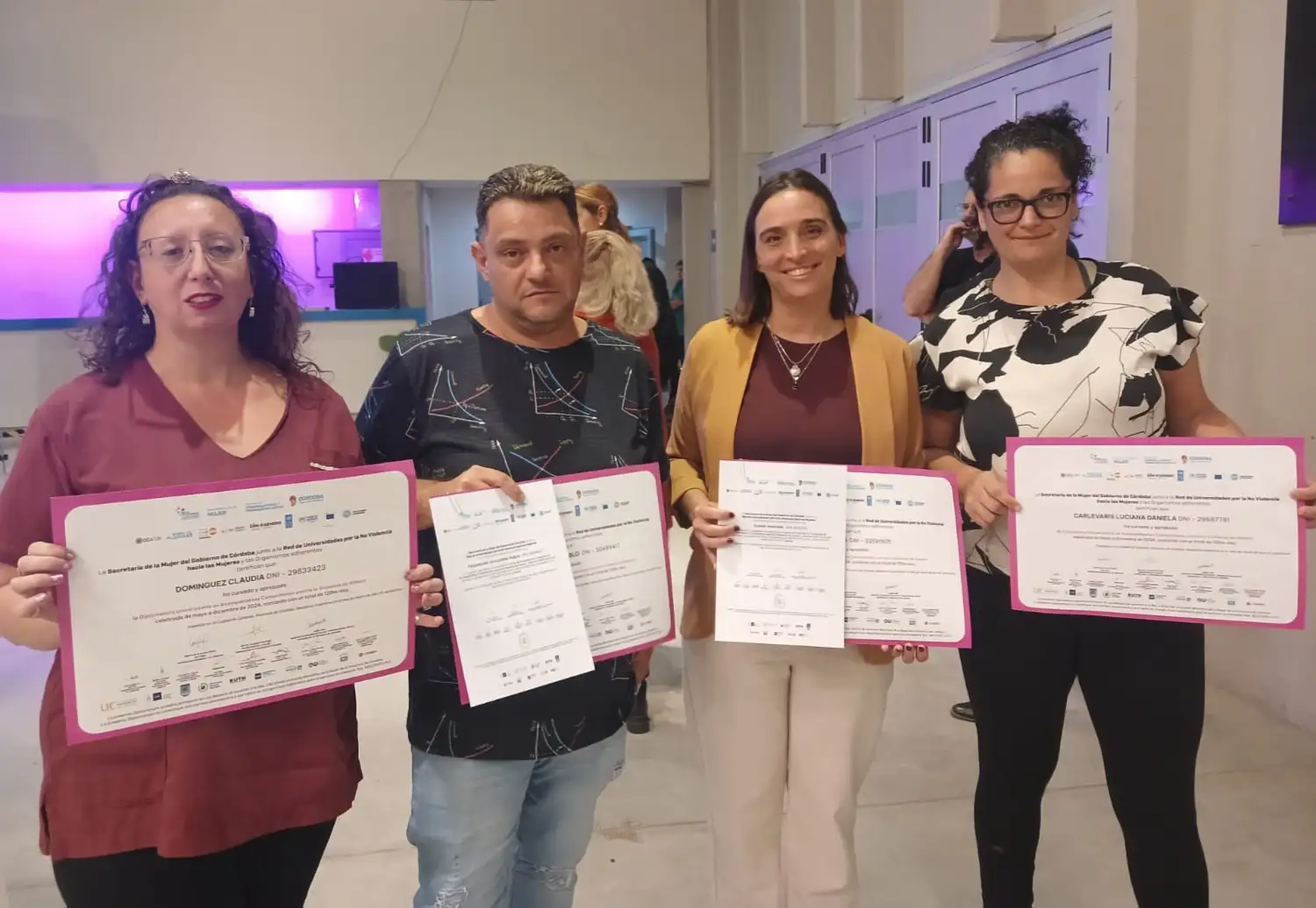 Claudia Domínguez, Guillermo Taranzano, Mariana Cugno y Luciana Carlevaris