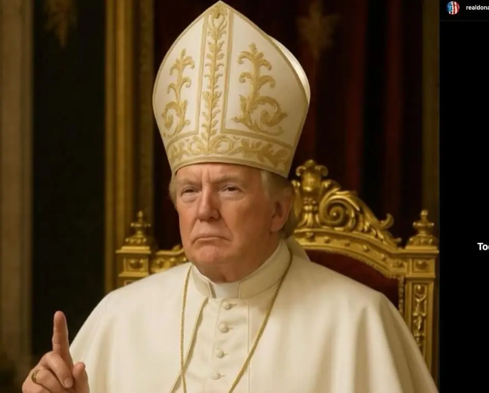 TRUMP vestido de  PAPA causa furor en las redes