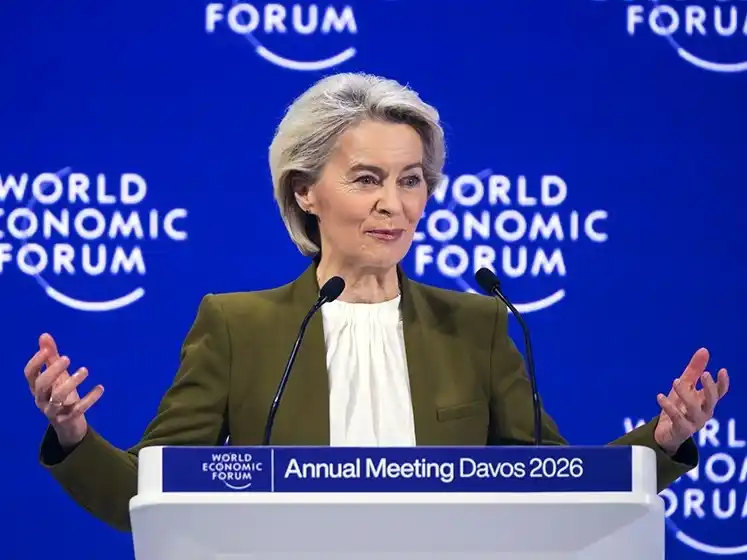 Ursula von der Leyen, al exponer en el Foro Económico de Davos.