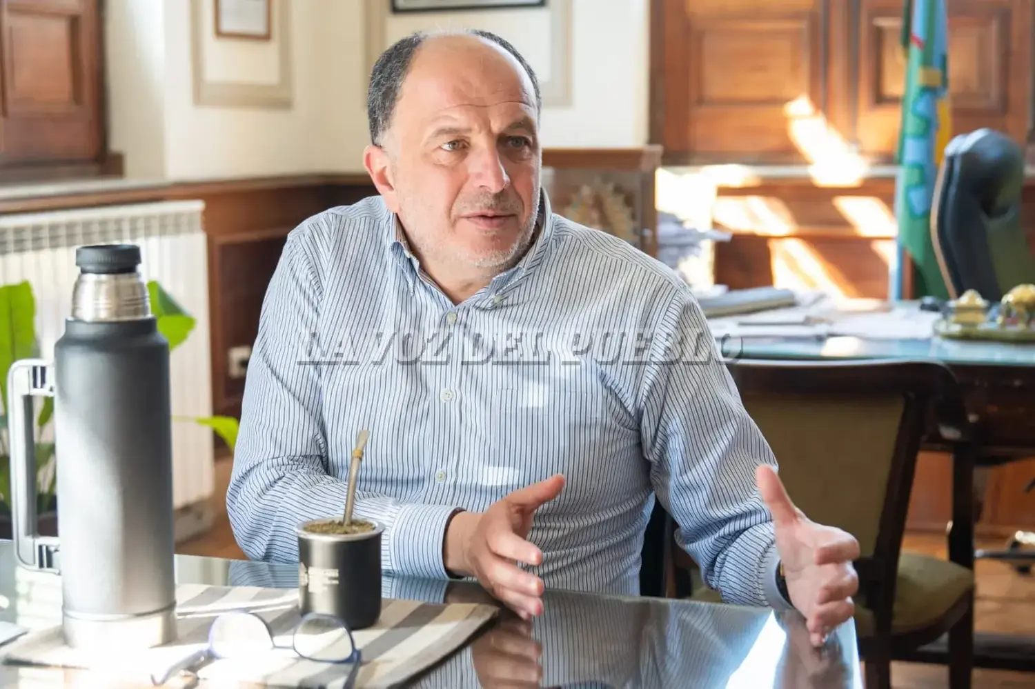 En el diálogo con La Voz del Pueblo, el intendente Pablo Garate respondió sobre temas centrales de la gestión (Foto: Agostina Alonso)