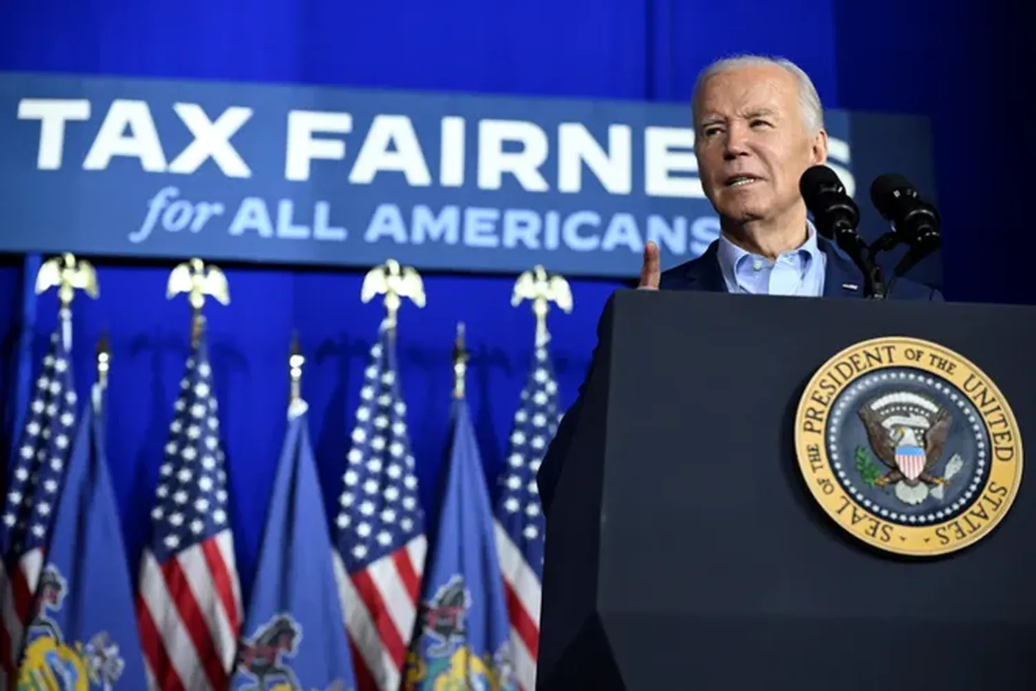 President Joe Biden Speaks During a Campaign Event