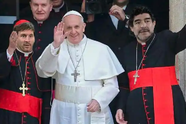 Con el nuevo Papa, apareció el humor deportivo