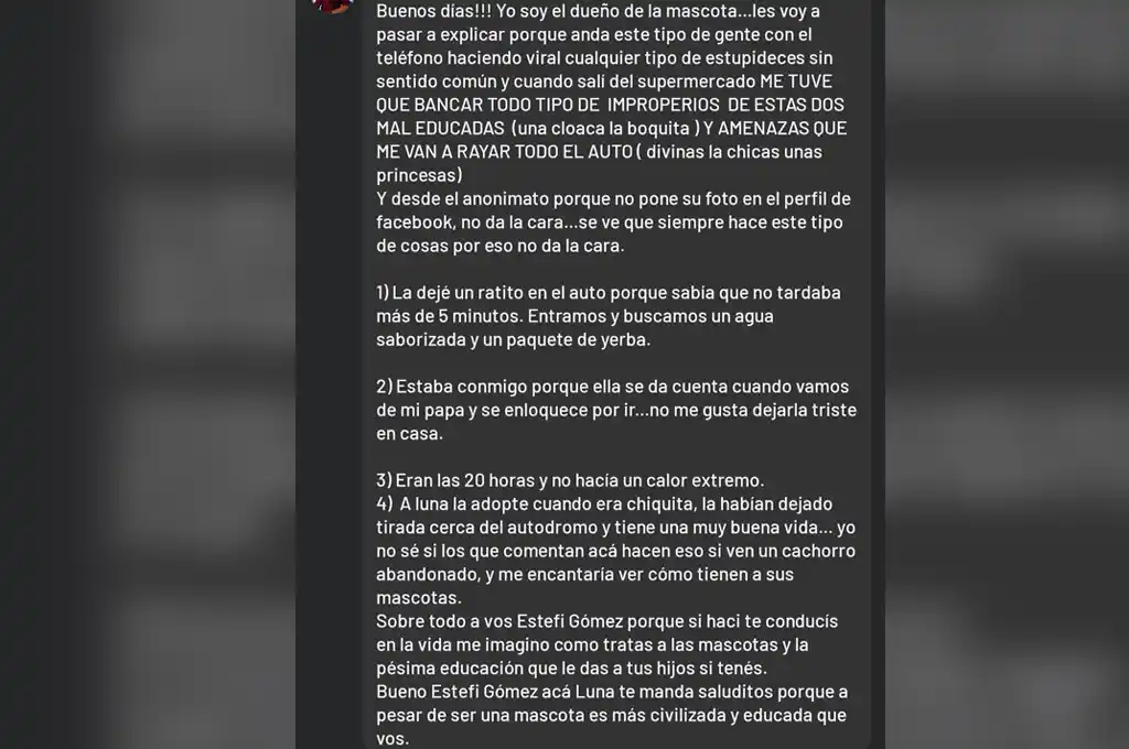 el comentario descargo perro encerrado