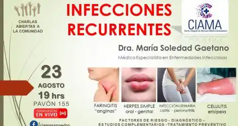 Charla abierta en Ciama sobre infecciones recurrentes con la doctora Gaetano