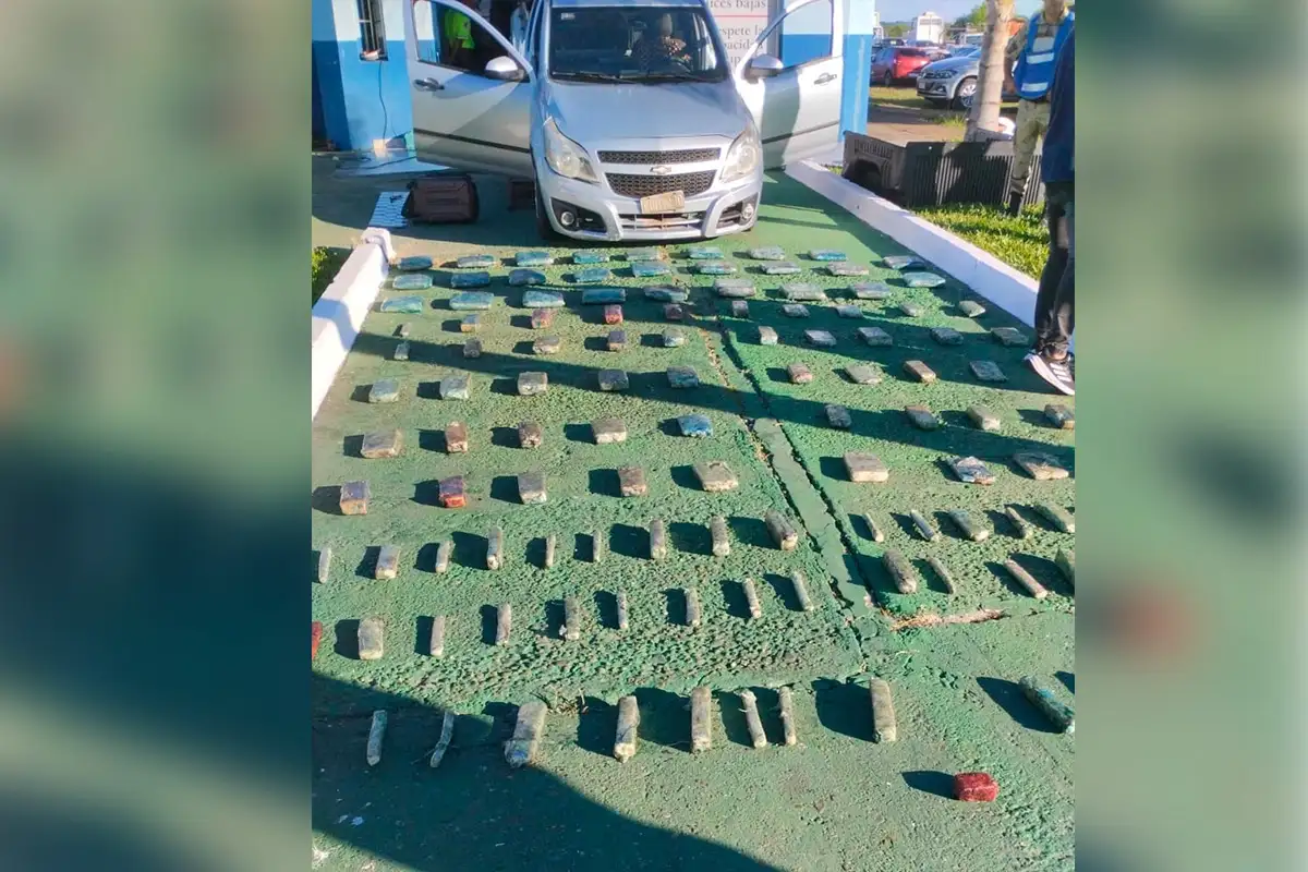 Incautaron más de 70 kilos de marihuana en un puesto caminero de la Ruta N°14