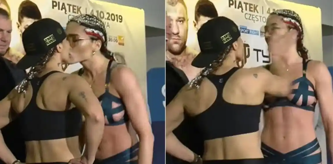 Una boxeadora argentina reaccionó ante un beso de su rival