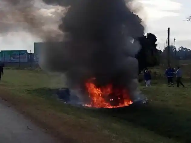 La escena del accidente mortal. (Policía bonaerense)