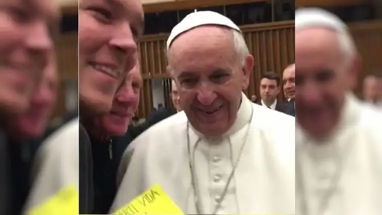 La emoción de Lichu Zeno junto al Papa Francisco