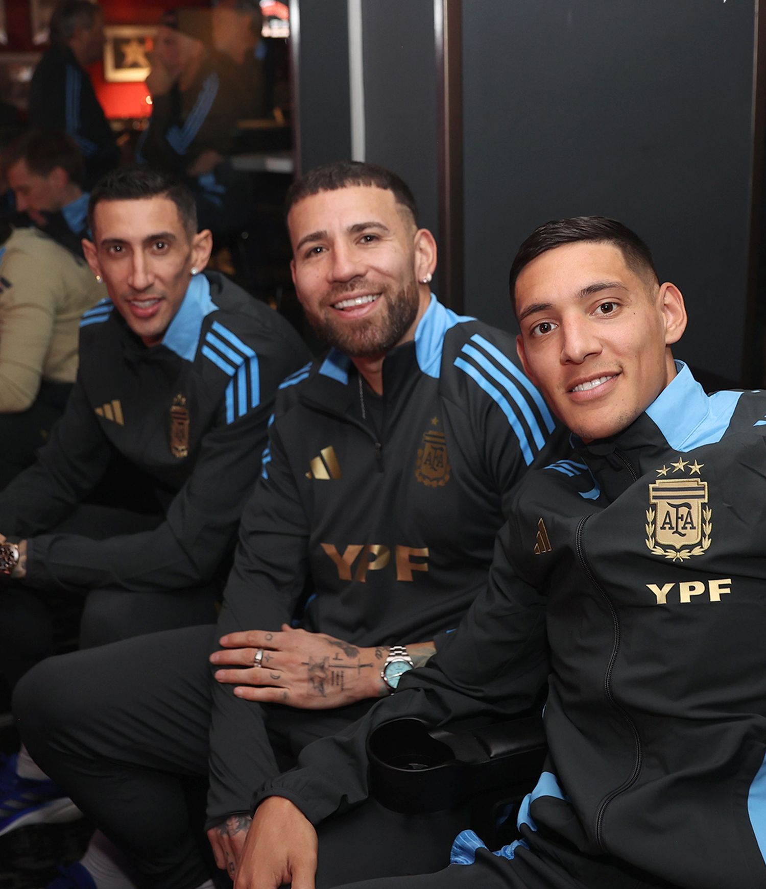 Di María, Otamendi y Molina; integrantes del seleccionado argentino.