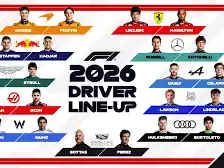 La grilla de pilotos para la F1 en 2026.Foto:F1
