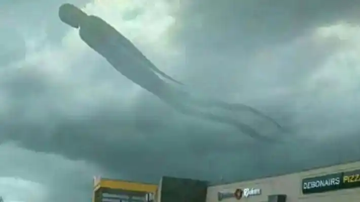 Terror por la aparición de una impresionante figura 