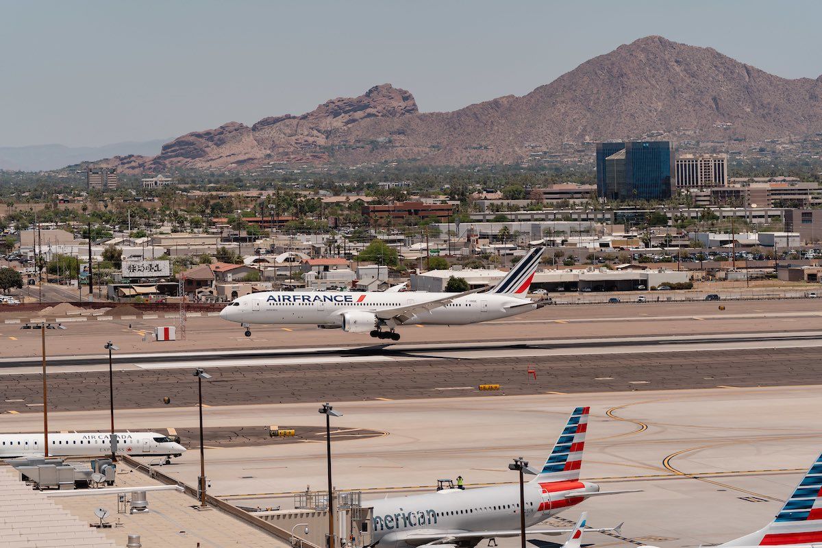 Air France lands at Phoenix Sky Harbor Airport