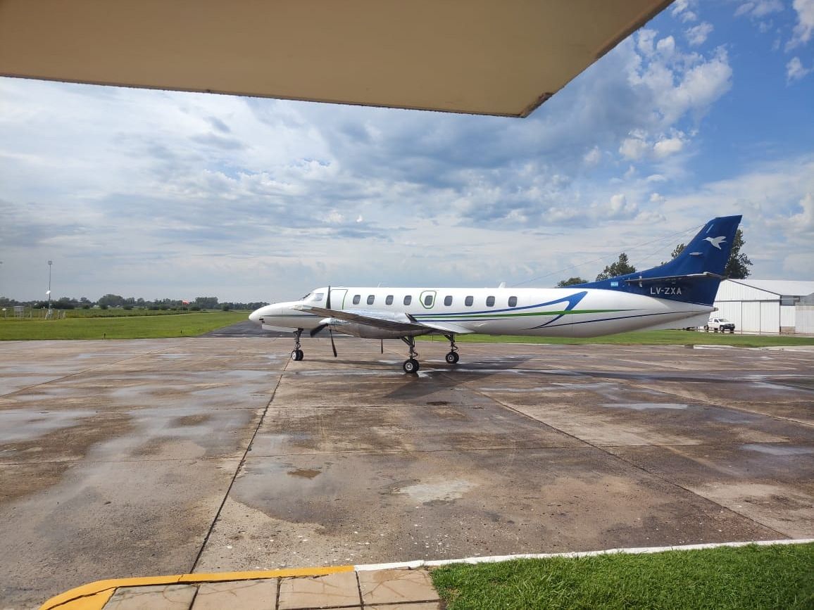 Pese a las lluvias, pudo debutar la nueva línea aérea en suelo venadense
