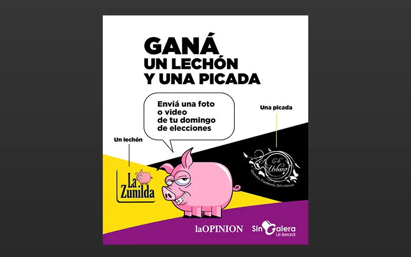 Elecciones con premio: reportá tu domingo y ganá picada y lechón