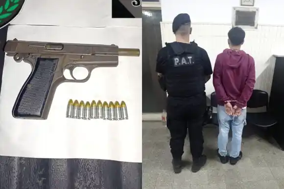 Una persecución policial terminó con un joven y un adolescente detenidos con un arma