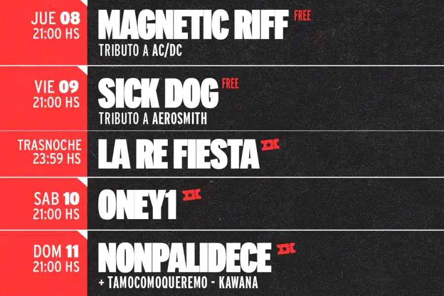 Agenda semanal de el club de arte TRIBUS