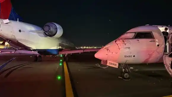 ¡Tremendo susto! Chocan dos aviones en el aeropuerto de La Guardia (+Detalles)