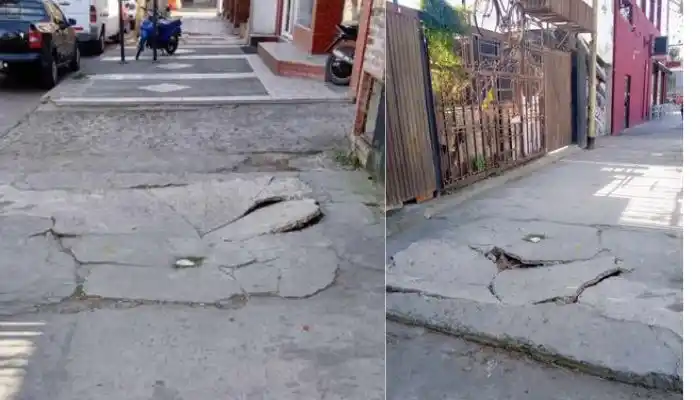 “El pozo en la vereda y la mugre”