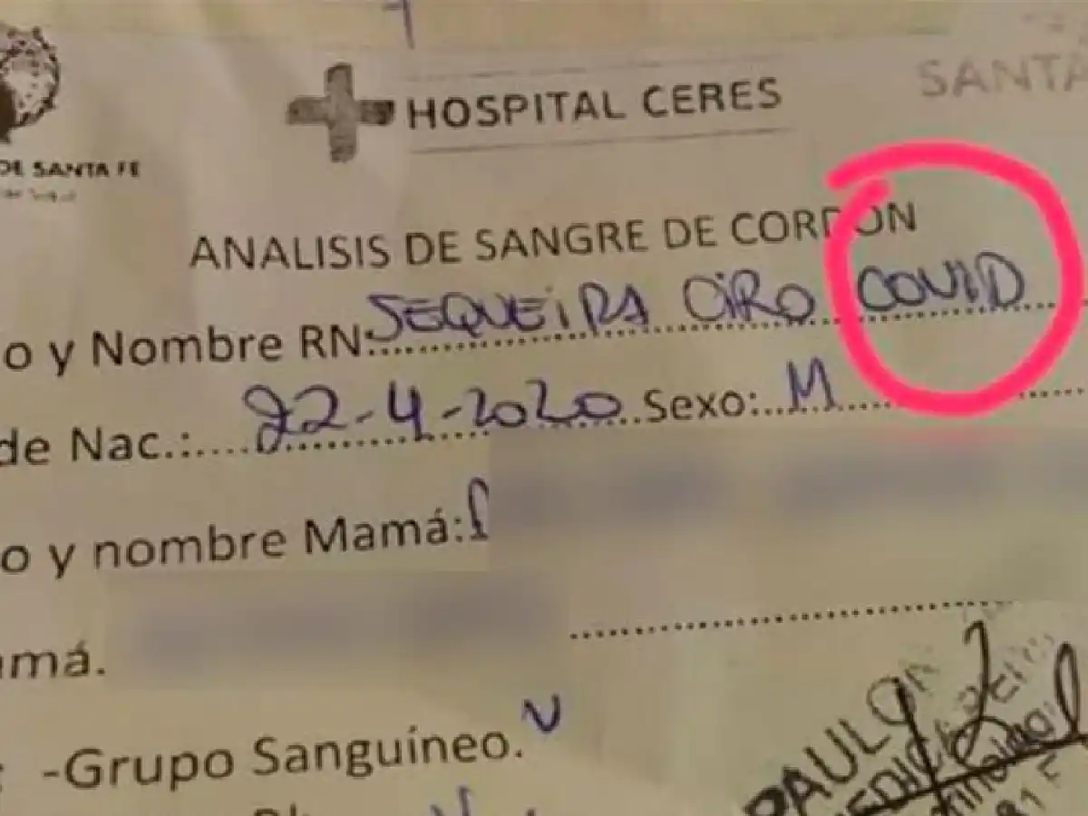 Covid, el segundo nombre de un bebé nacido en Ceres