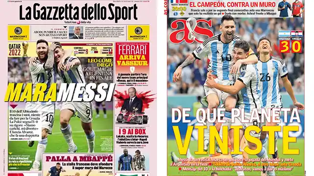 "¿De qué planeta viniste?": los medios del mundo se rindieron ante Messi y Argentina