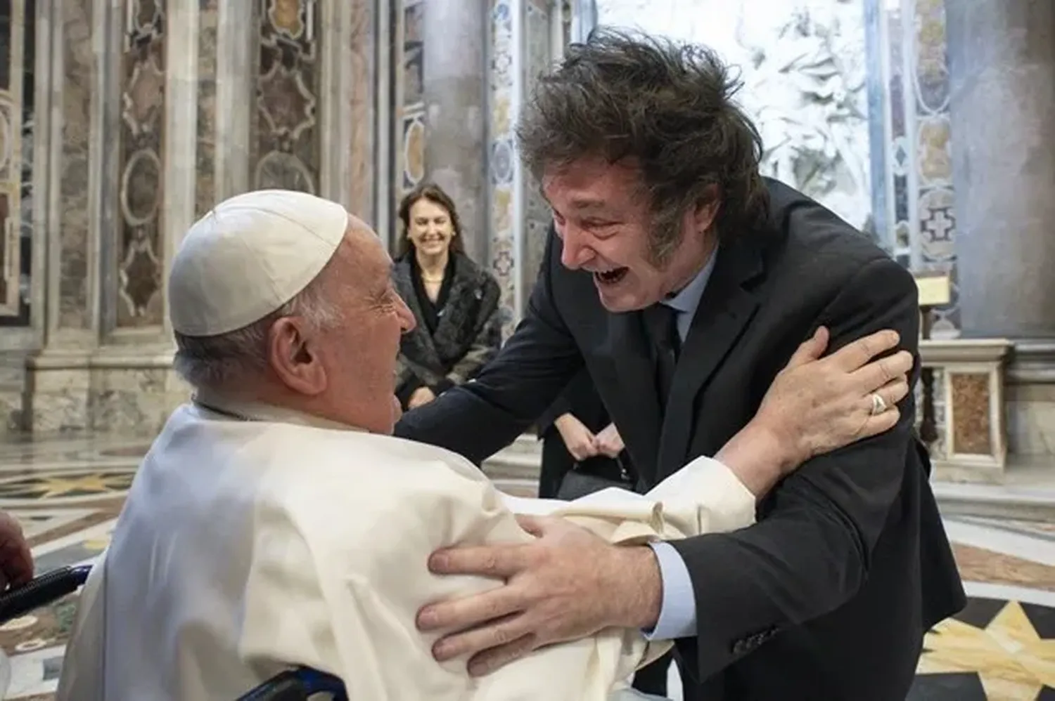 El esperado saludo entre el presidente Milei y el Papa Francisco