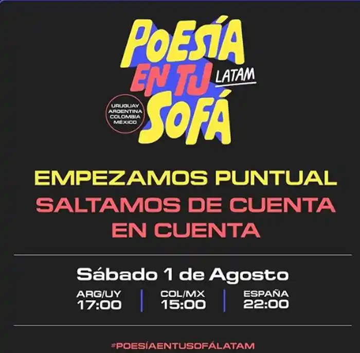 �SPoesía en tu Sofá⬝ tendrá el sábado su primera edición latinoamericana