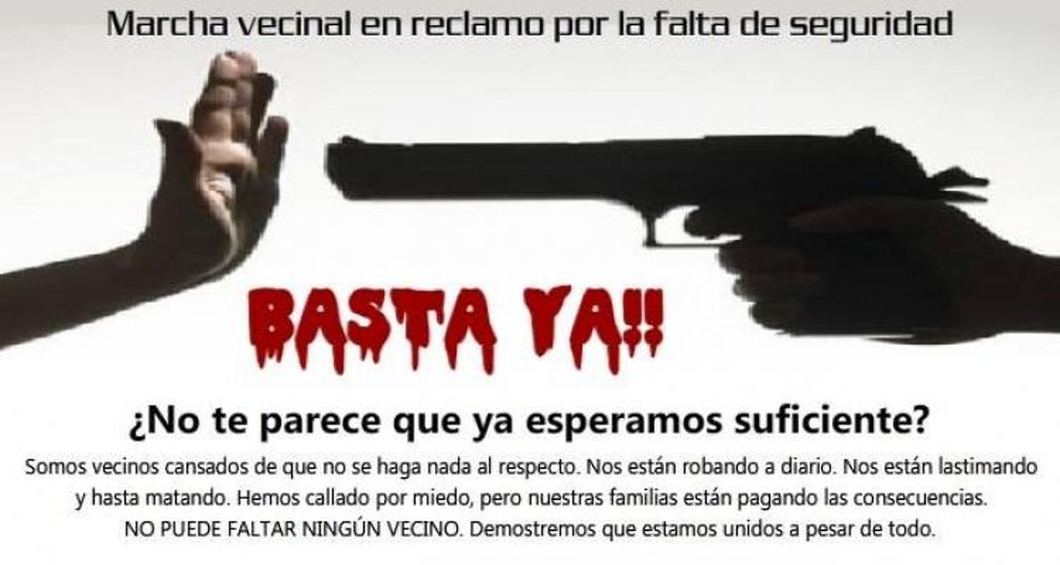 Inseguridad: Autoconvocados invitan a nueva marcha el viernes
