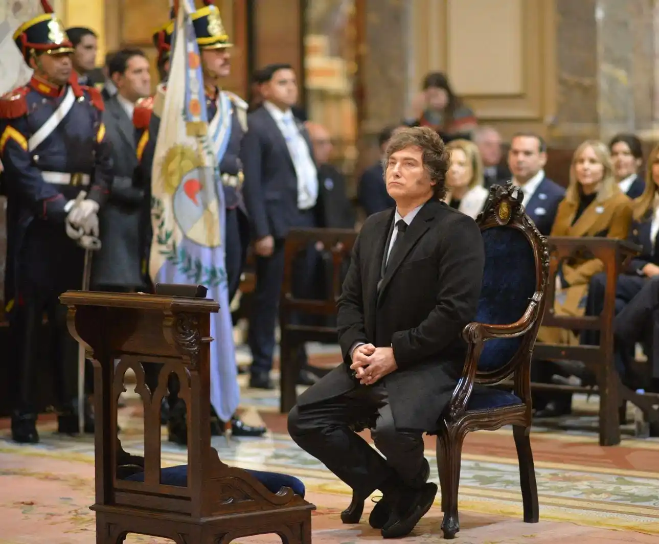 Milei encabezó el Tedeum del 25 de Mayo, donde no saludó a Jorge Macri ni a Villarruel