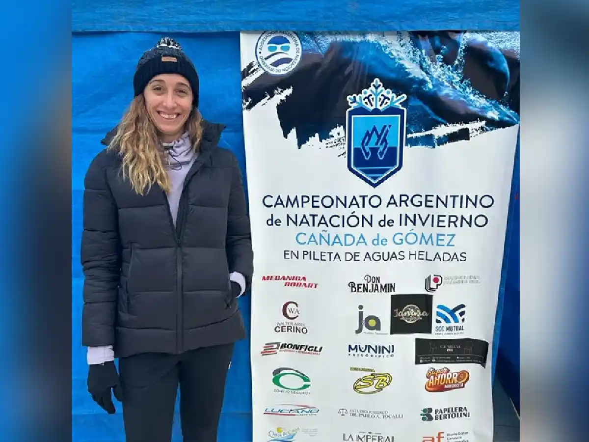 Guntero nadó en aguas heladas