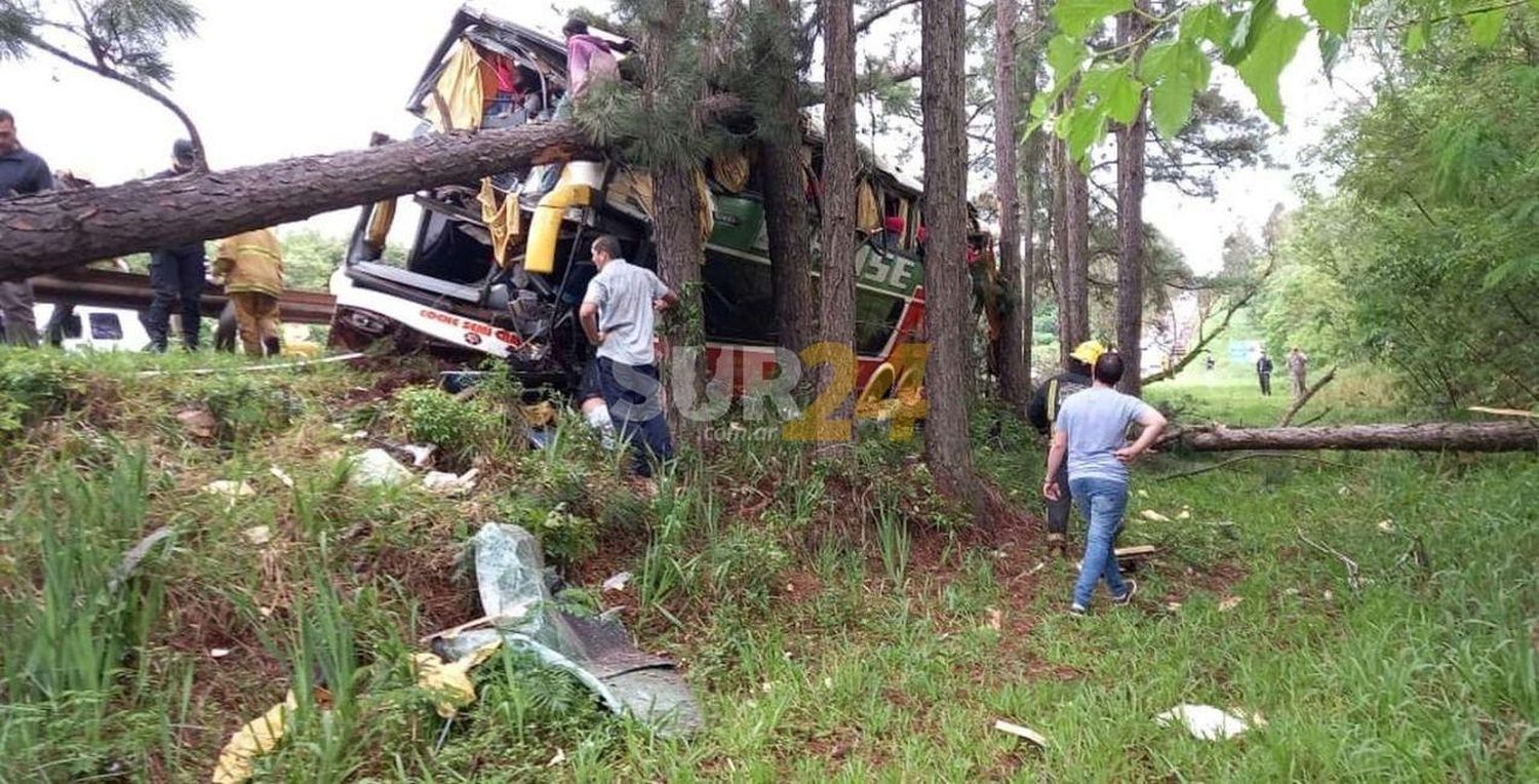 Tragedia: un micro se despistó en Misiones y hay tres personas fallecidas