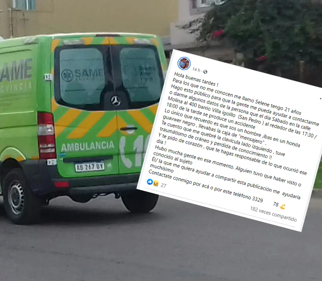 Joven busca a motociclista con el que chocó en Villa Igoillo y, tras pedir ayuda, fue amenazada