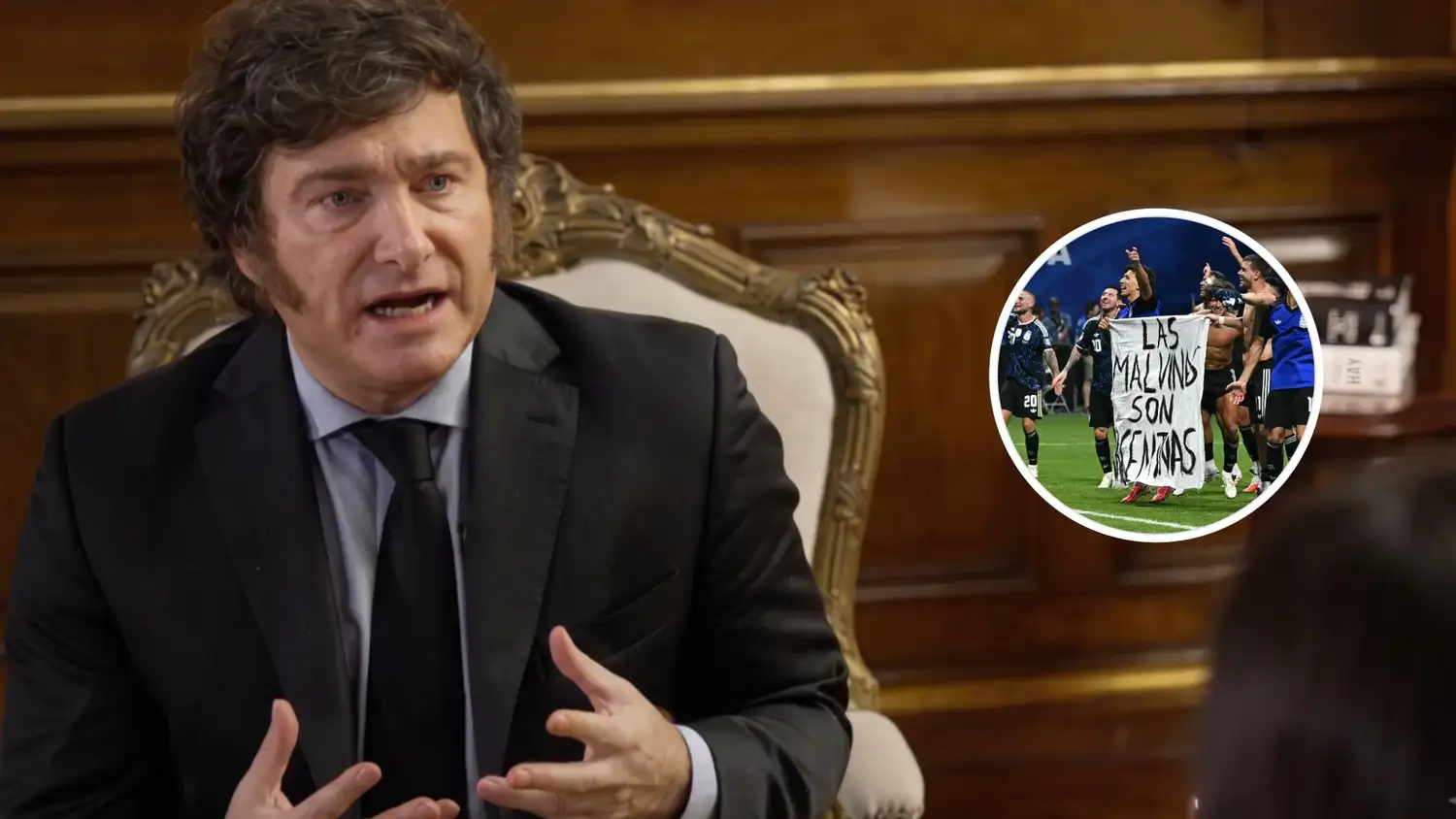 Milei volvió a cuestionar a la Selección Argentina por la bandera de Malvinas: "No hay que mezclar agua con el aceite"