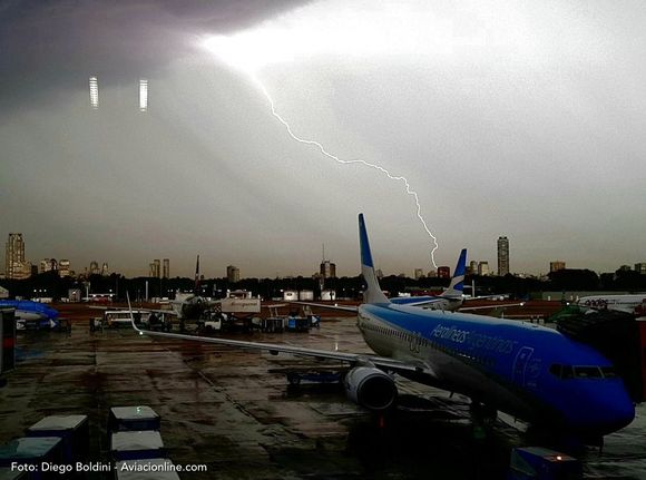 Demoras en Aeroparque por tormenta y equipos afectados
