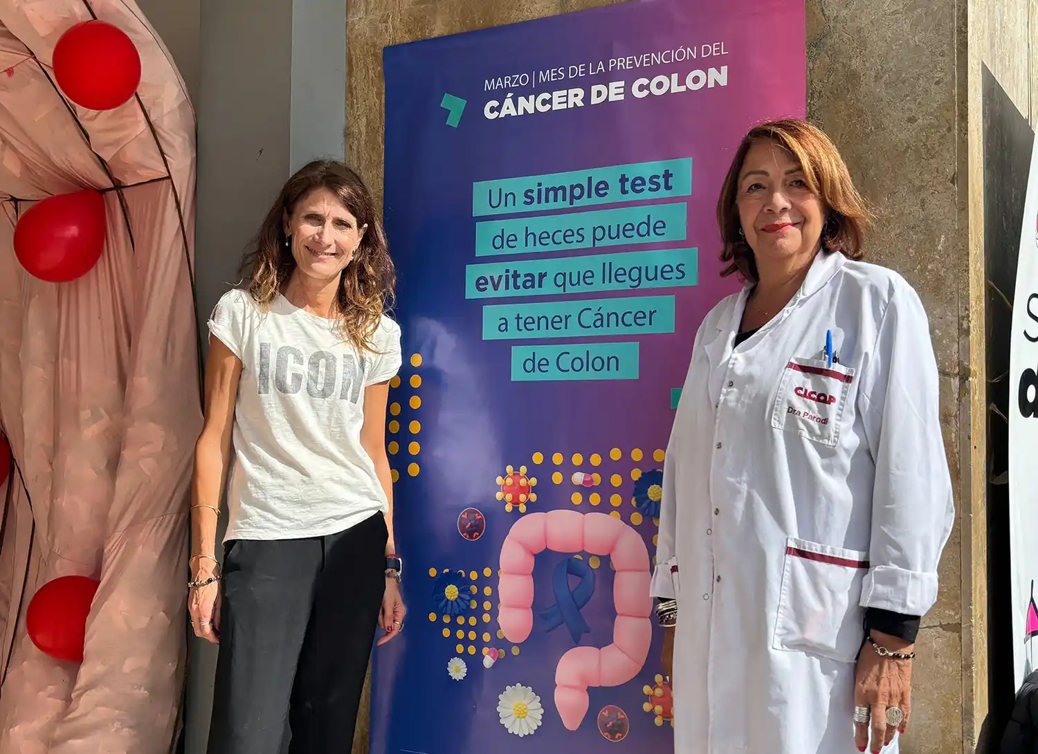 Del área de Atención Primaria, Carina Mazeris, y la directora del Hospital, Vilma Parodi