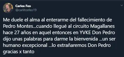 Amigos recuerdan a Pedro Montes por su don de gente. Foto: Twitter