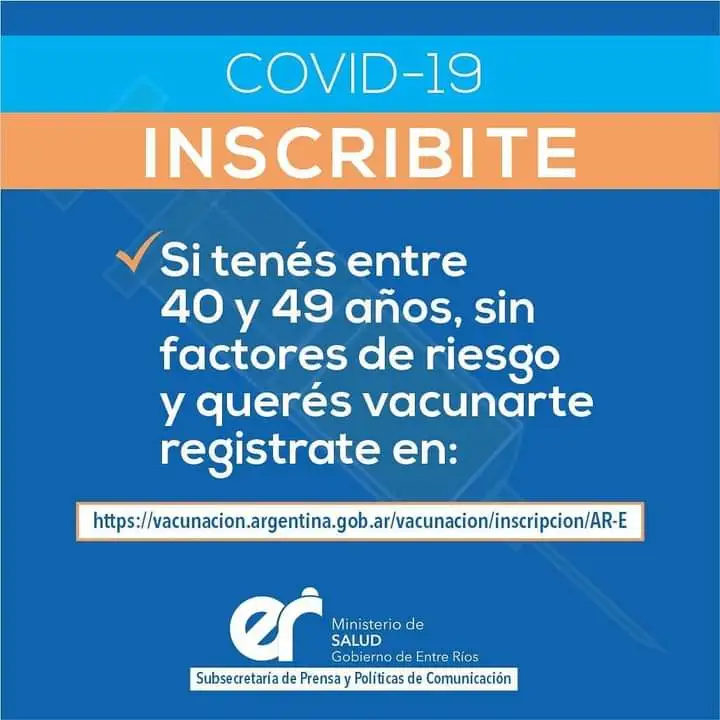 Se abrieron las inscripciones para la vacunación de 40-49 años