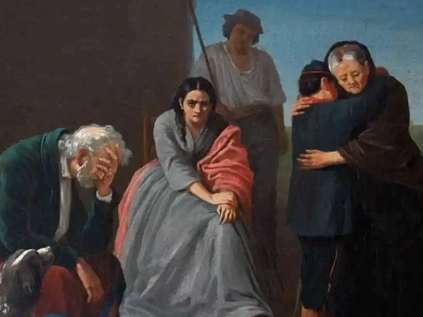 Fragmento de "La despedida del recluta". Foto: Colección particular Horacio Porcel y señora