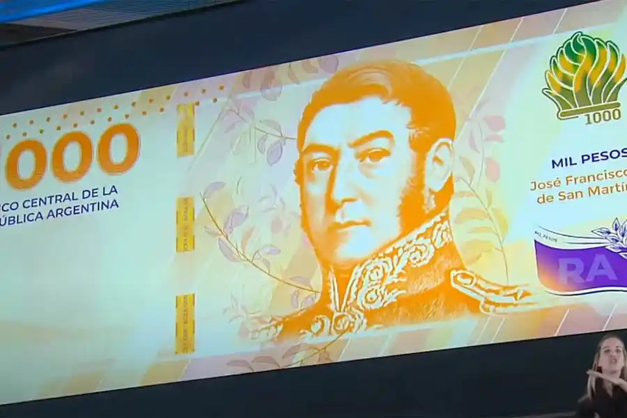 Habrá un nuevo billete de 1.000 pesos y tendrá la cara de San Martín