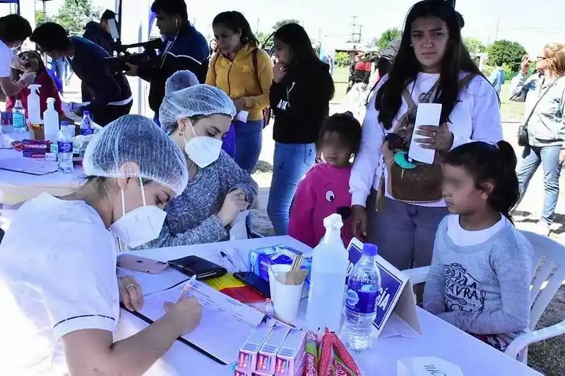 Brindaron atenciones médicas en la
cancha del club San Jorge en el Lote 110