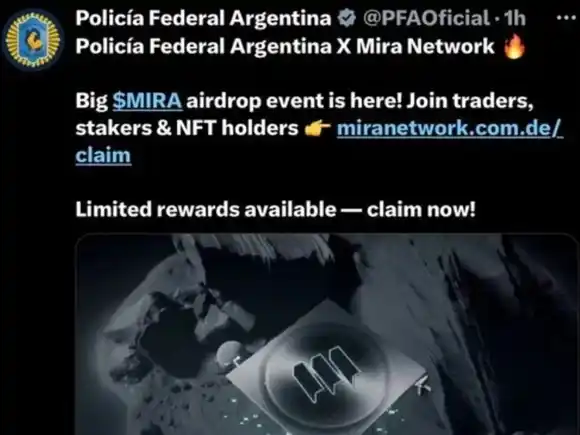 Hackearon la cuenta de la Policía Federal en X para difundir una criptomoneda
