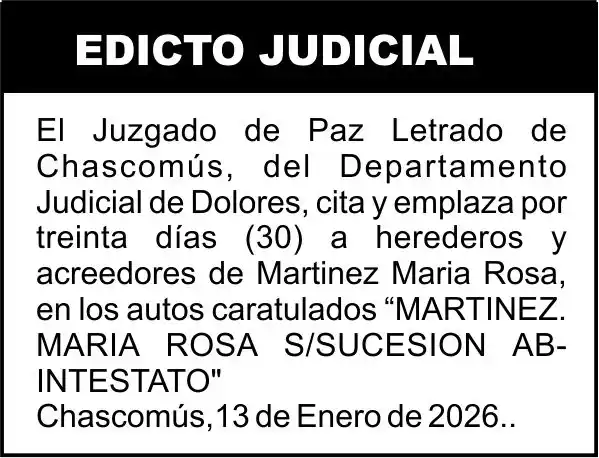 MARTINEZ, MARIA ROSA S/SUCESION AB-INTESTATO