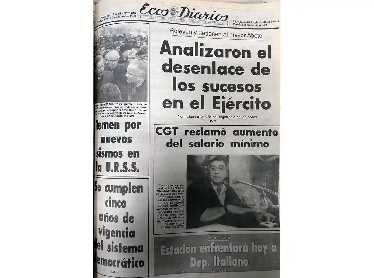Sábado 10 de diciembre de 1988