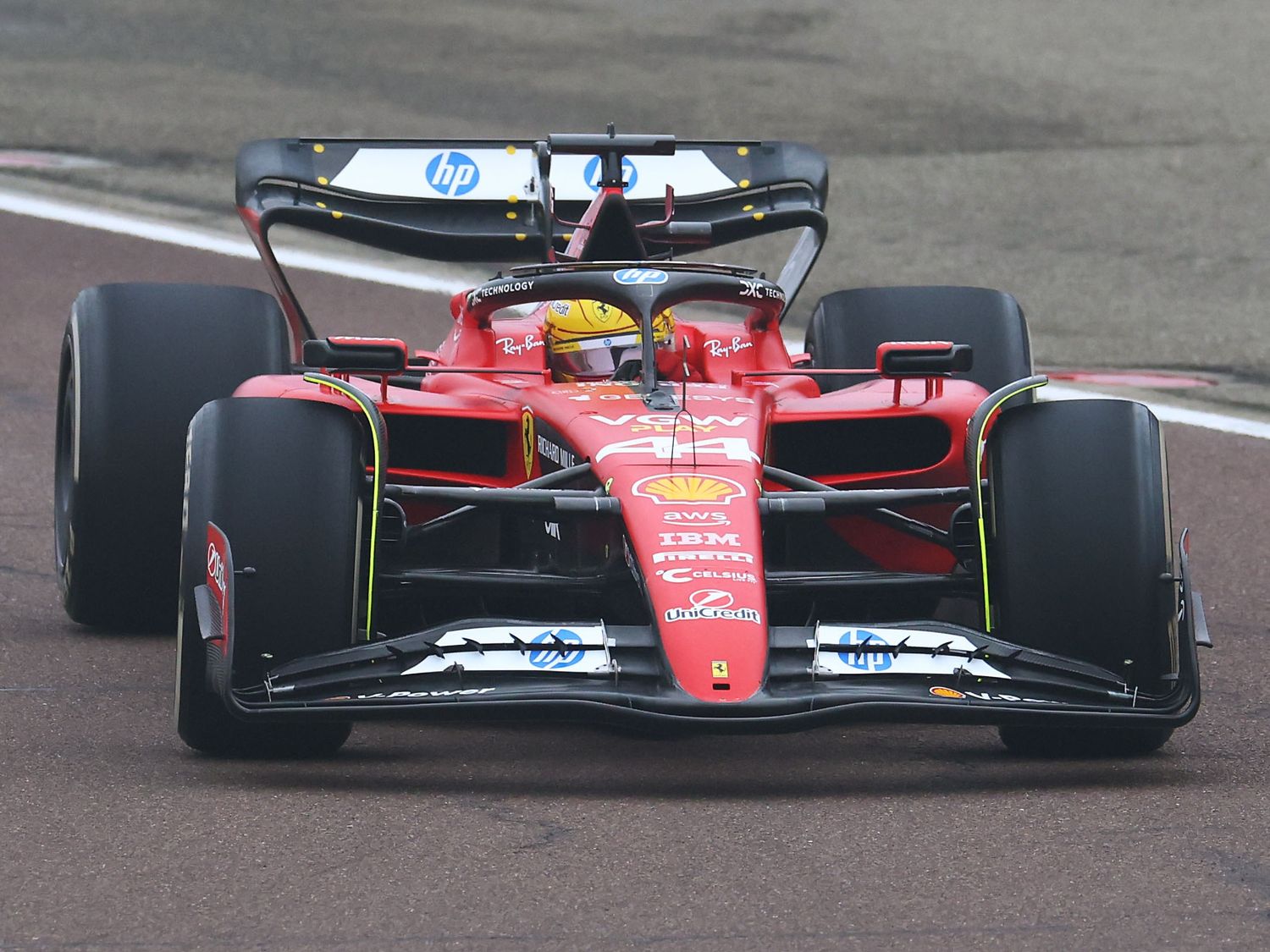 Hamilton, a bordo de la Ferrari en Fiorano.