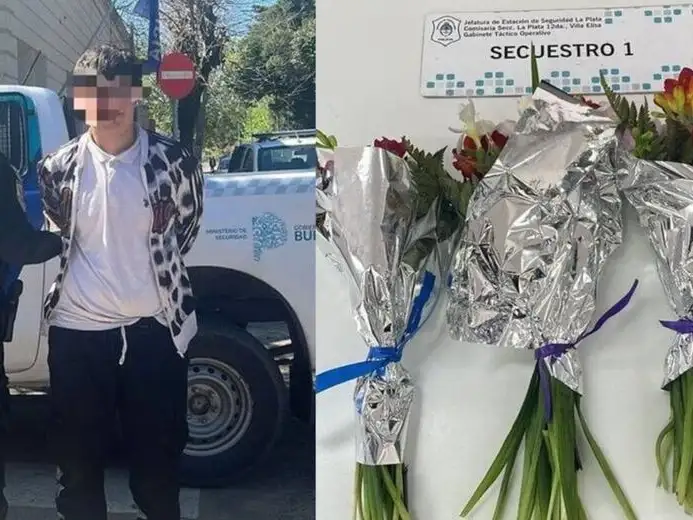 Un adolescente robó flores para regalárselas a su novia: lo detuvieron y lo entregaron a sus padres.
