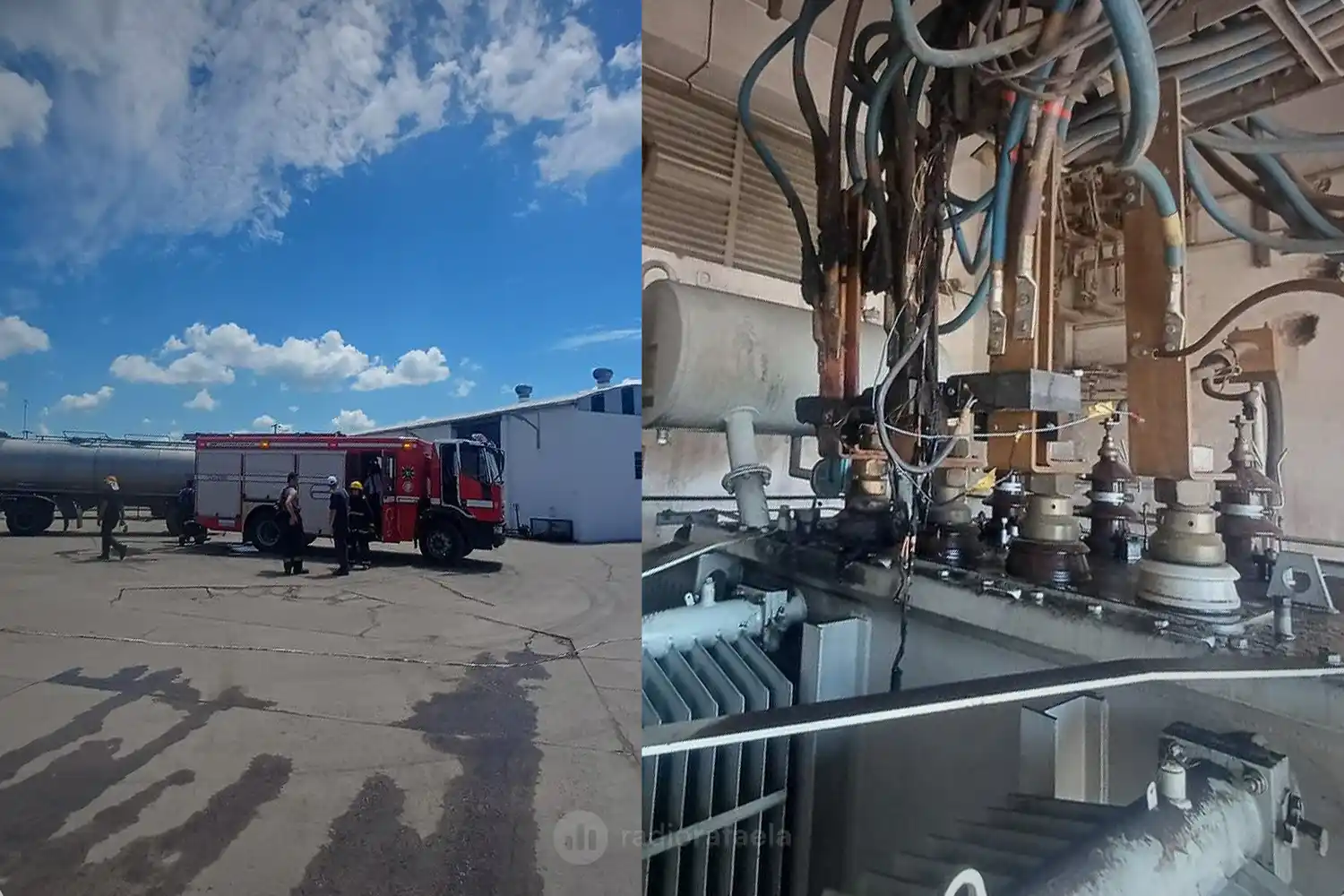 Enorme susto en una planta láctea de la región por un incendio en un transformador