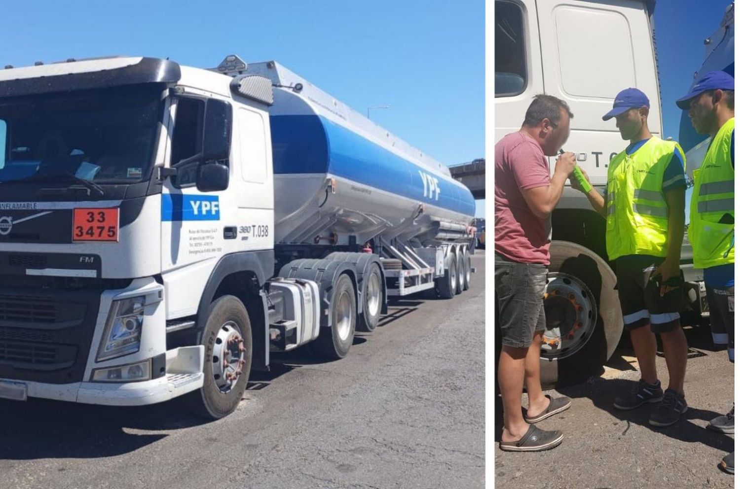 La CNRT detectó a un camionero alcoholizado que llevaba cargas peligrosas