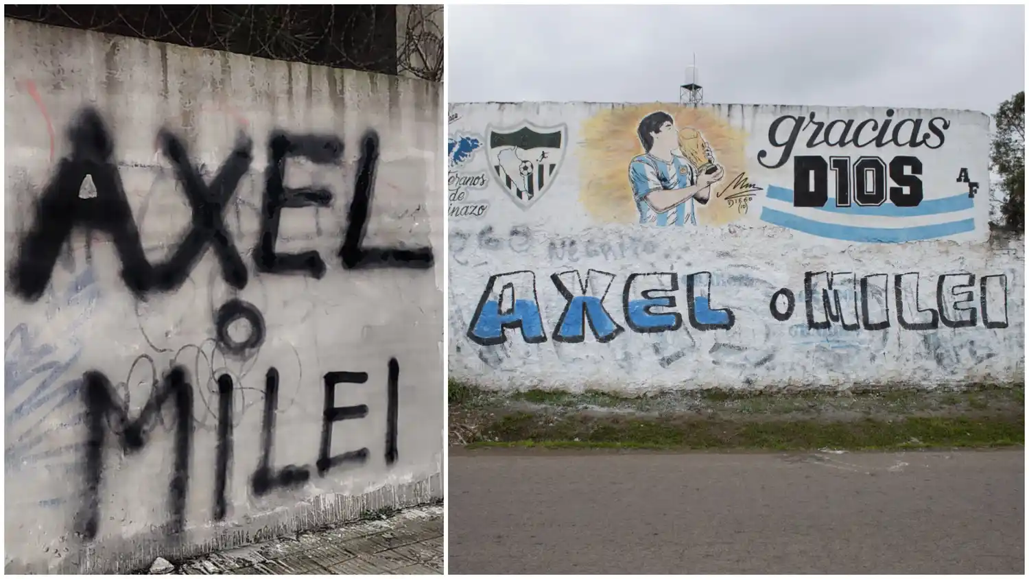 “Axel o Milei”: el mensaje de las pintadas que aparecieron por distintos puntos de la Provincia en apoyo a Kicillof