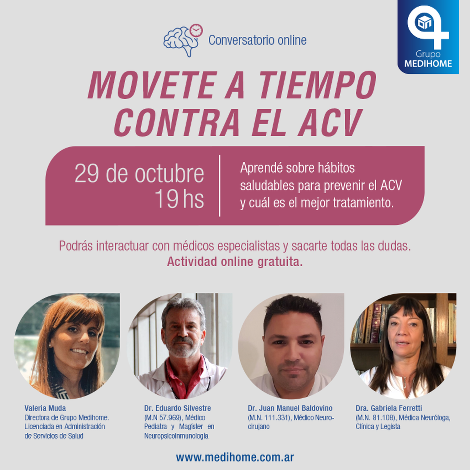 “En movimiento contra el ACV”, encuentro gratuito virtual